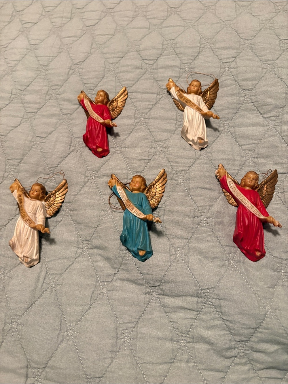 Vintage 5  Gloria in excelsis deo Angel Christmas ornaments Hong Kong